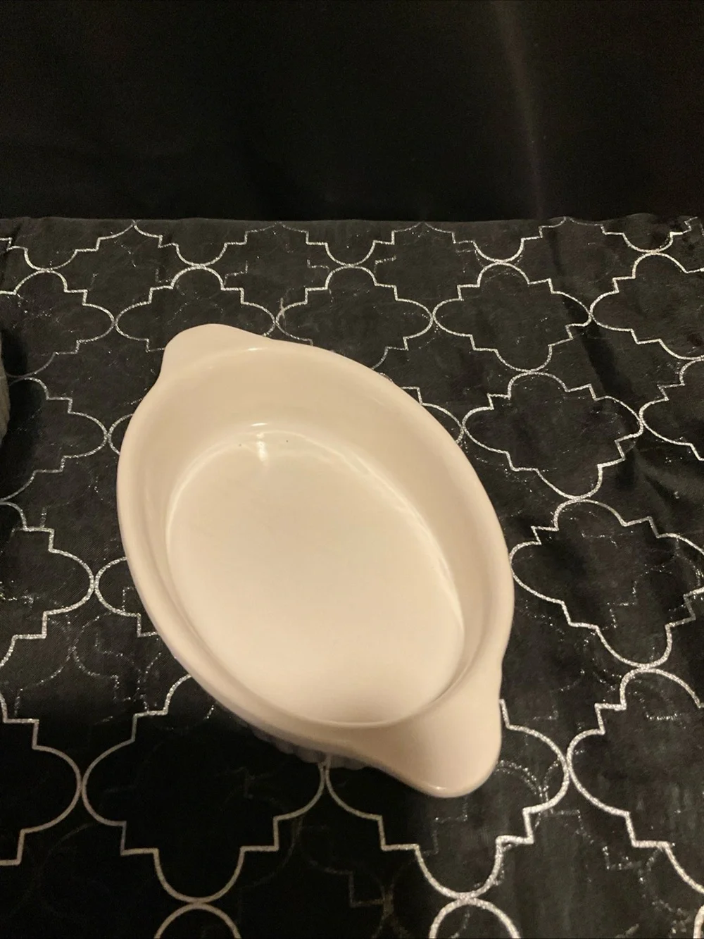 Pair of Oval Ceramic Ramekins with Side Handles